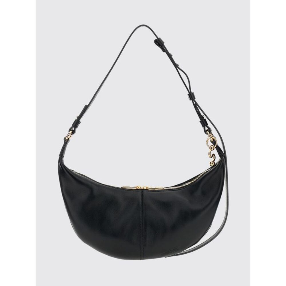 Sportmax Women Half-Moon Lambskin Leather Shoulder Bag Sportmax With Tassels